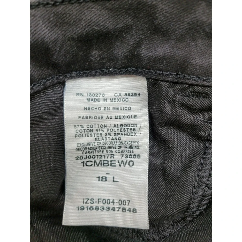 Lee Women's Black Bootcut Jeans Regular Fit Mid Rise Stretch Size 18 Long 36x33